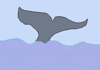 Sketch of a fluke: a whale's tail